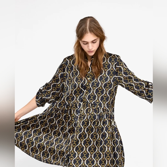 Zara Chain Print Dress XS - Picture 2 of 7